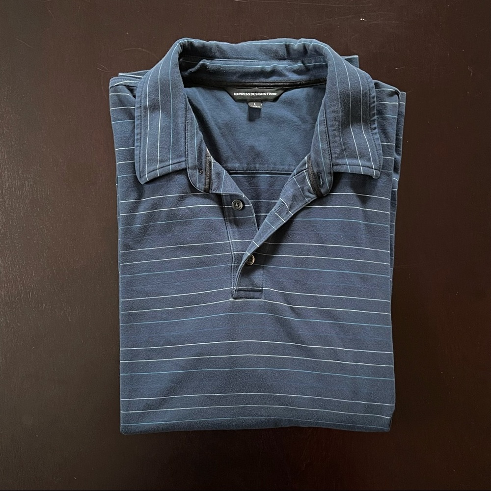 Men’s Blue Striped Polo from Express